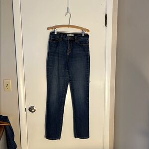 Women's Levi's Blue Straight Leg Jeans With Back Pocket Studs SZ 10M